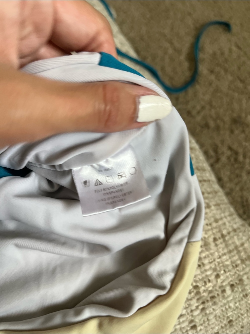 NIGHTWALKER Teal, Cream & White Kids One-Piece Swimsuit - Picture 3 of 3